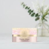 《写真》ぼけ味エレガント金ゴールドロータスバラ金ゴールド 名刺 (スタンド正面)