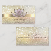 《写真》ぼけ味エレガント金ゴールド、蓮の花 名刺 (正面/裏面)