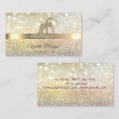 《写真》ぼけ味エレガント金ゴールド、金ゴールドヨガガガール 名刺 (正面/裏面)