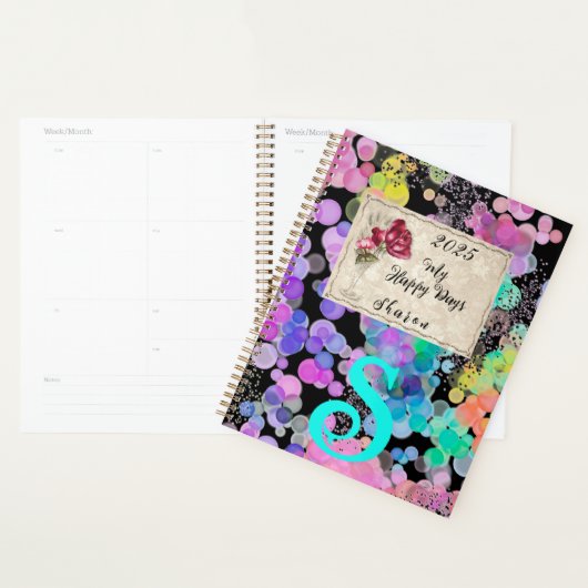 《写真》ぼけ味カラフル抽象芸術モモグラムバレンタインデー プランナー手帳 (ディスプレー)