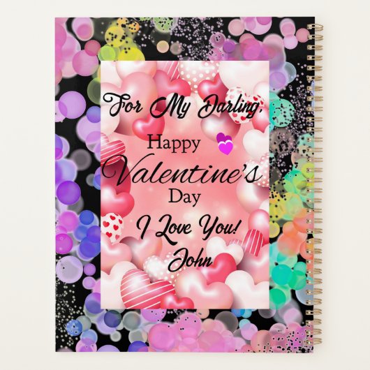 《写真》ぼけ味カラフル抽象芸術モモグラムバレンタインデー プランナー手帳 (裏面)