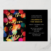 《写真》ぼけ味カラフル金ゴールドスモダンクリプトホリデーパーティー 箔シーズンカード (正面)