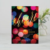《写真》ぼけ味カラフル金ゴールド応援スクリプトホリデーパーティー 箔シーズンカード (立ち正面)