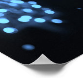 《写真》ぼけ味クリスマスツリーの背景 – 青 ポスター (角)