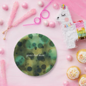 《写真》ぼけ味グラムライツグリーン&金ゴールドパーティープレート ペーパープレート (パーティー)