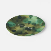 《写真》ぼけ味グラムライツグリーン&金ゴールドパーティープレート ペーパープレート (アングル)