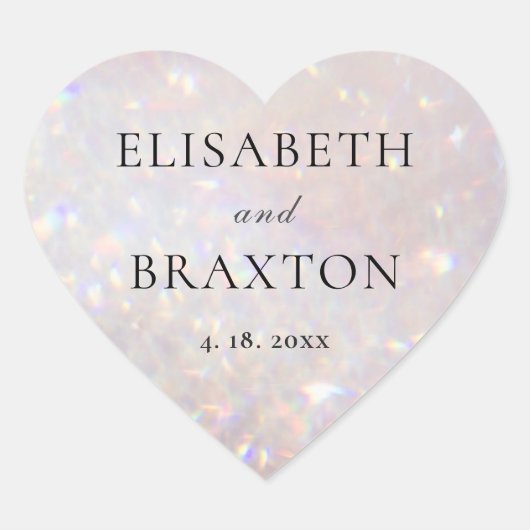 《写真》ぼけ味グリッタースパークルパール結婚ズ ハートシール (正面)
