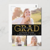 《写真》ぼけ味コラージュ編集可能なカラーの卒業 ポストカード (正面/裏面)