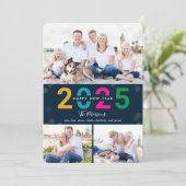 《写真》ぼけ味コラージュ編集可能カラー新年写真カード シーズンカード (スタンド正面)