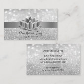 《写真》ぼけ味シルバーロータスフラワーヨガインストラクターブシン 名刺 (正面/裏面)