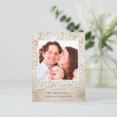 《写真》ぼけ味シンプル恵み宗教的クリスマス シーズンポストカード (スタンド正面)