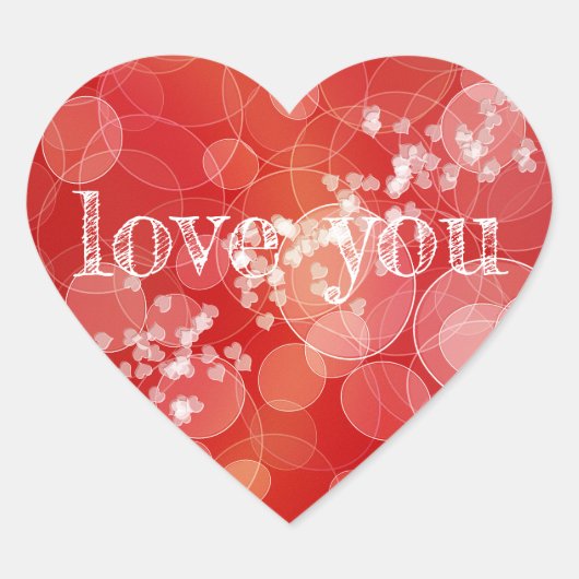 《写真》ぼけ味スタイル赤グラデーションテクスチャ ハートシール (正面)