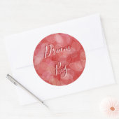 《写真》ぼけ味スタイル赤グラデーションテクスチャ。文字。 ラウンドシール (封筒)