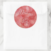 《写真》ぼけ味スタイル赤グラデーションテクスチャ。文字。 ラウンドシール (バッグ)