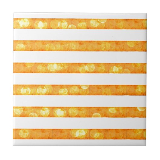 《写真》ぼけ味ストライプオレンジと白 タイル (正面)