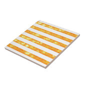 《写真》ぼけ味ストライプオレンジと白 タイル (側面)