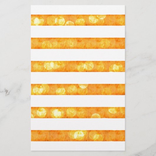 《写真》ぼけ味ストライプオレンジと白 便箋 (正面)