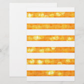 《写真》ぼけ味ストライプオレンジと白 便箋 (正面/裏面)