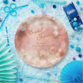 《写真》ぼけ味スパークルトゥインクルライツパステルピンクブライダル ペーパープレート (パーティー)