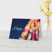 《写真》ぼけ味ツリーのライト、クリスマス カード (黄色い花)