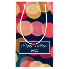 《写真》ぼけ味ツリーのライト、クリスマス スモールペーパーバッグ