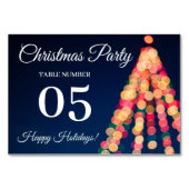 《写真》ぼけ味ツリーのライト、クリスマス テーブルナンバー (裏面)