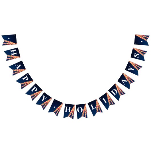 《写真》ぼけ味ツリーのライト、クリスマス バンティングフラッグ (全)