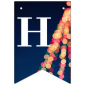 《写真》ぼけ味ツリーのライト、クリスマス バンティングフラッグ (第2の旗)