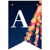 《写真》ぼけ味ツリーのライト、クリスマス バンティングフラッグ (第3の旗)