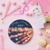 《写真》ぼけ味ツリーのライト、クリスマス ペーパープレート (パーティー)