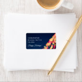 《写真》ぼけ味ツリーのライト、クリスマス ラベル (インサイチュ)