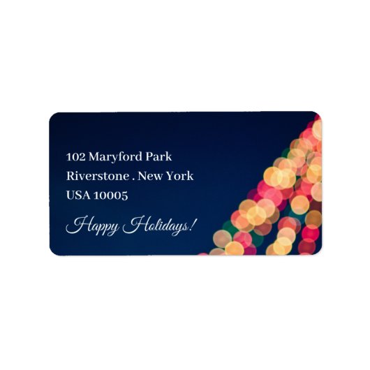 《写真》ぼけ味ツリーのライト、クリスマス ラベル (正面)