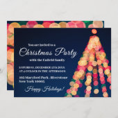 《写真》ぼけ味ツリーライトクリスマスパーティー招待状 案内状 (正面/裏面)