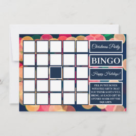 《写真》ぼけ味ツリー照明、クリスマスパーティービンゴ 招待状