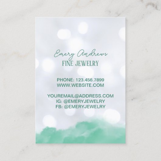 《写真》ぼけ味デザイナージュエリーネックレスホルダーディスプレイ 名刺 (裏面)