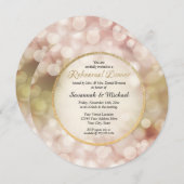 《写真》ぼけ味トゥインクルスパークル金ゴールドリハーサルディナー招待状 招待状 (正面/裏面)