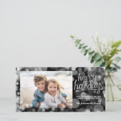 《写真》ぼけ味ハッピーホリデーズフォトカード:モダンスタイル シーズンカード (スタンド正面)