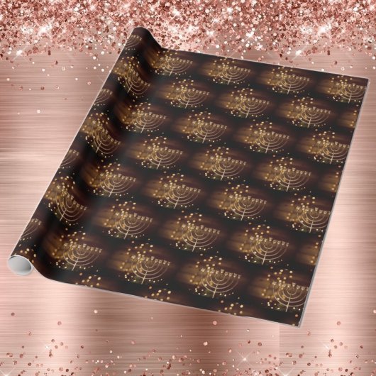 🕎《写真》ぼけ味ハヌカー(ユダヤ教)メノラー ラッピングペーパー