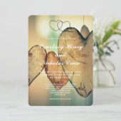 《写真》ぼけ味ハート結婚式招待状 招待状 (スタンド正面)