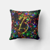 《写真》ぼけ味バカラフルリークリスマスラモノグラムのイト クッション (裏面)