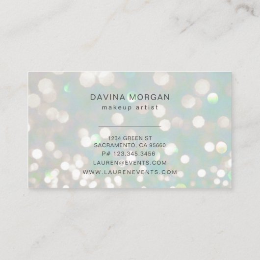 《写真》ぼけ味パステルクリスタルラグジュアリービジネスカード 名刺 (裏面)