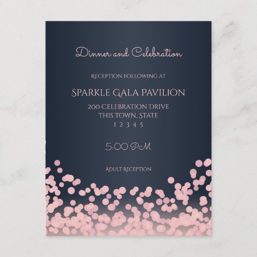 《写真》ぼけ味ピンクとネイビーブルーの披露宴カード エンクロージャーカード (正面)