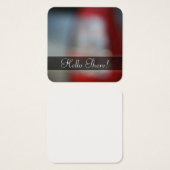 《写真》ぼけ味フォト抽象芸術アートと赤いメッセージカード (正面&裏面)