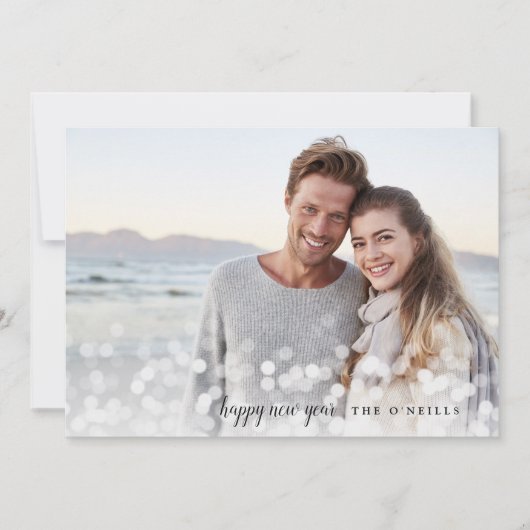 《写真》ぼけ味フレア |あいさつカスタム文ホリデーの写真カード シーズンカード (正面)