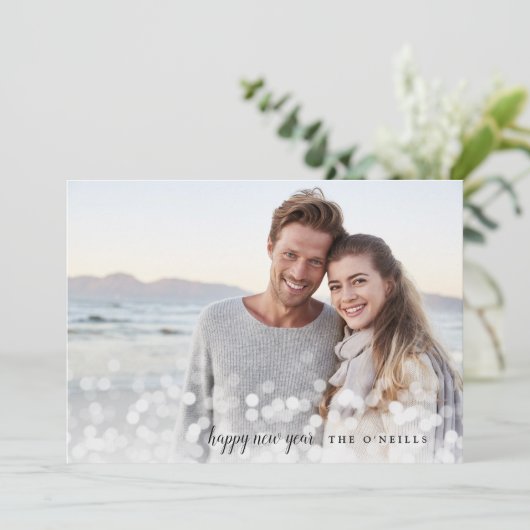 《写真》ぼけ味フレア |あいさつカスタム文ホリデーの写真カード シーズンカード (スタンド正面)