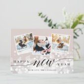 《写真》ぼけ味フレア |年末年始のフォトコラージカード シーズンカード (スタンド正面)