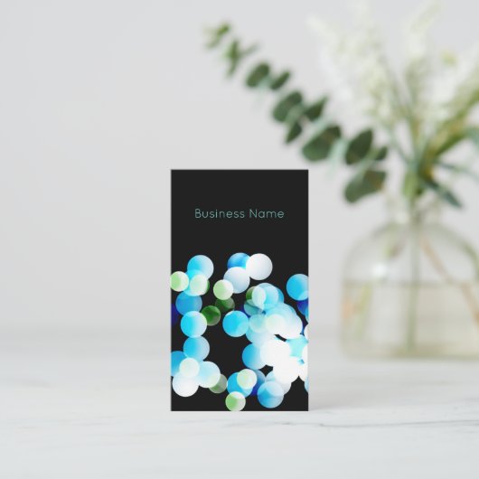 《写真》ぼけ味ブルーエレガントモダン名刺 名刺 (スタンド正面)
