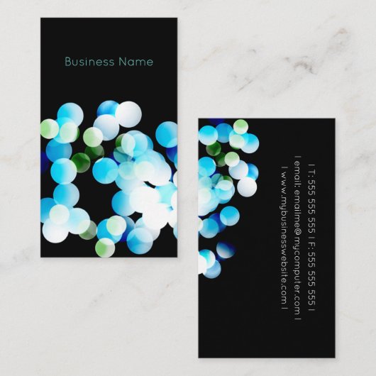 《写真》ぼけ味ブルーエレガントモダン名刺 名刺 (正面/裏面)