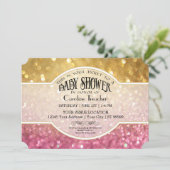 《写真》ぼけ味ベビームービープレミアチケットスタイルピンクスパークル 招待状 (スタンド正面)