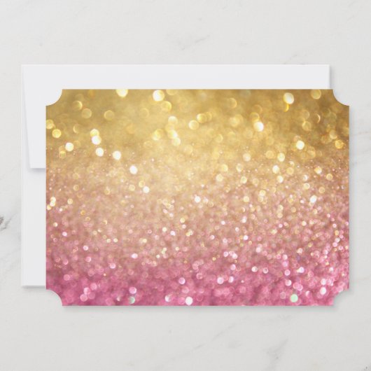 《写真》ぼけ味ベビームービープレミアチケットスタイルピンクスパークル 招待状 (裏面)